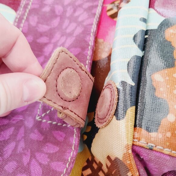 VTG Fossil Key Per Tote Laptop Messenger Diaper Bag Coated Geometric Printed Y2K - Picture 6 of 11